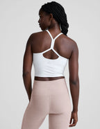 Beyond Yoga Spacedye™ Slim Racerback Cropped Tank (Cloud White)