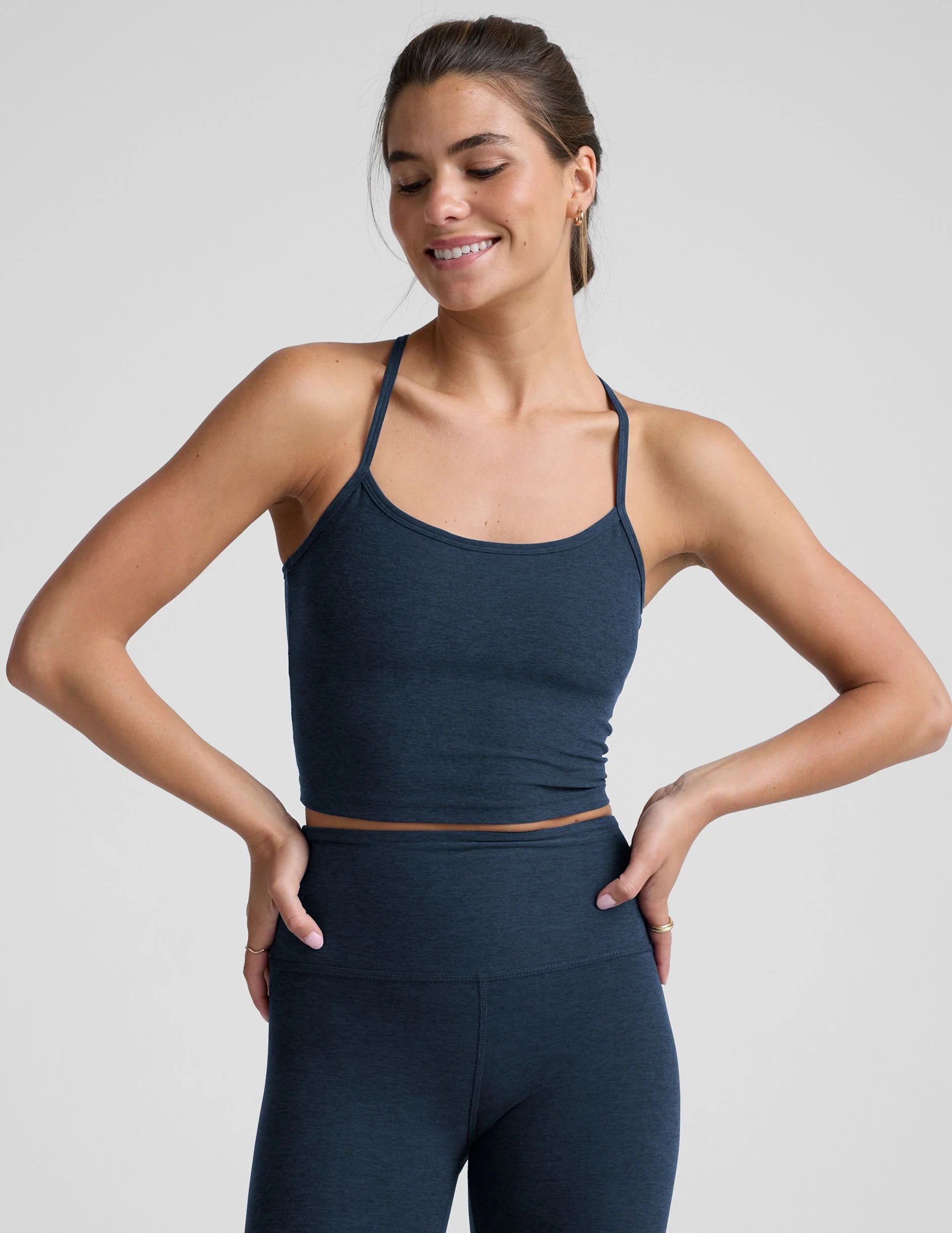 Beyond Yoga Spacedye™ Slim Racerback Cropped Tank (Nocturnal Navy) Secondary image