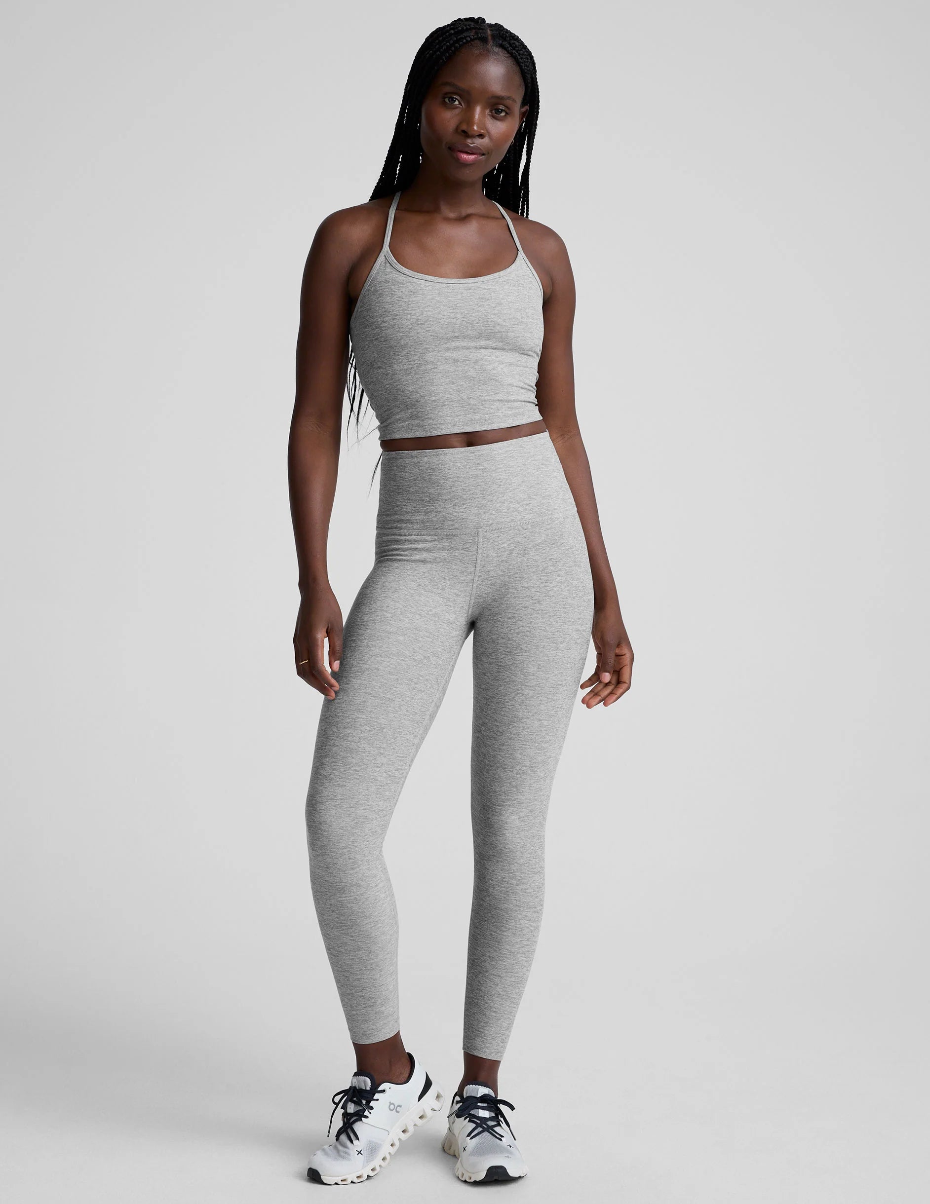 Beyond Yoga Spacedye™ Slim Racerback Cropped Tank (Silver Mist) Secondary image