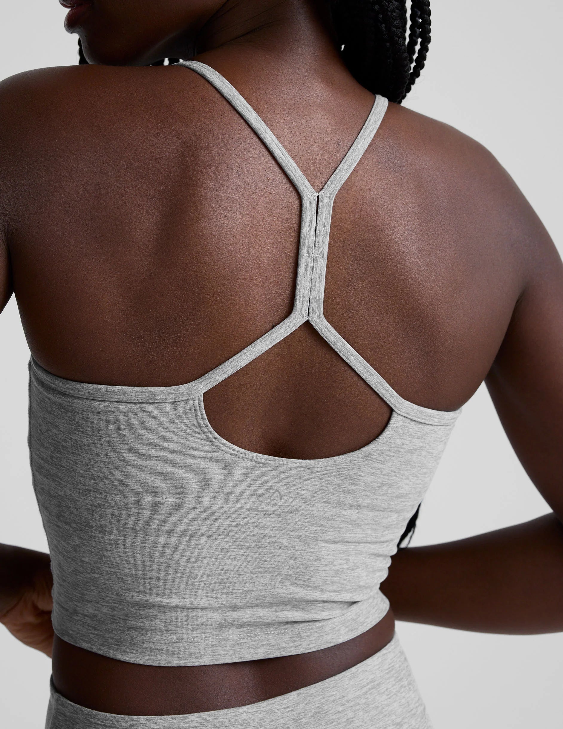 Beyond Yoga Spacedye™ Slim Racerback Cropped Tank (Silver Mist)