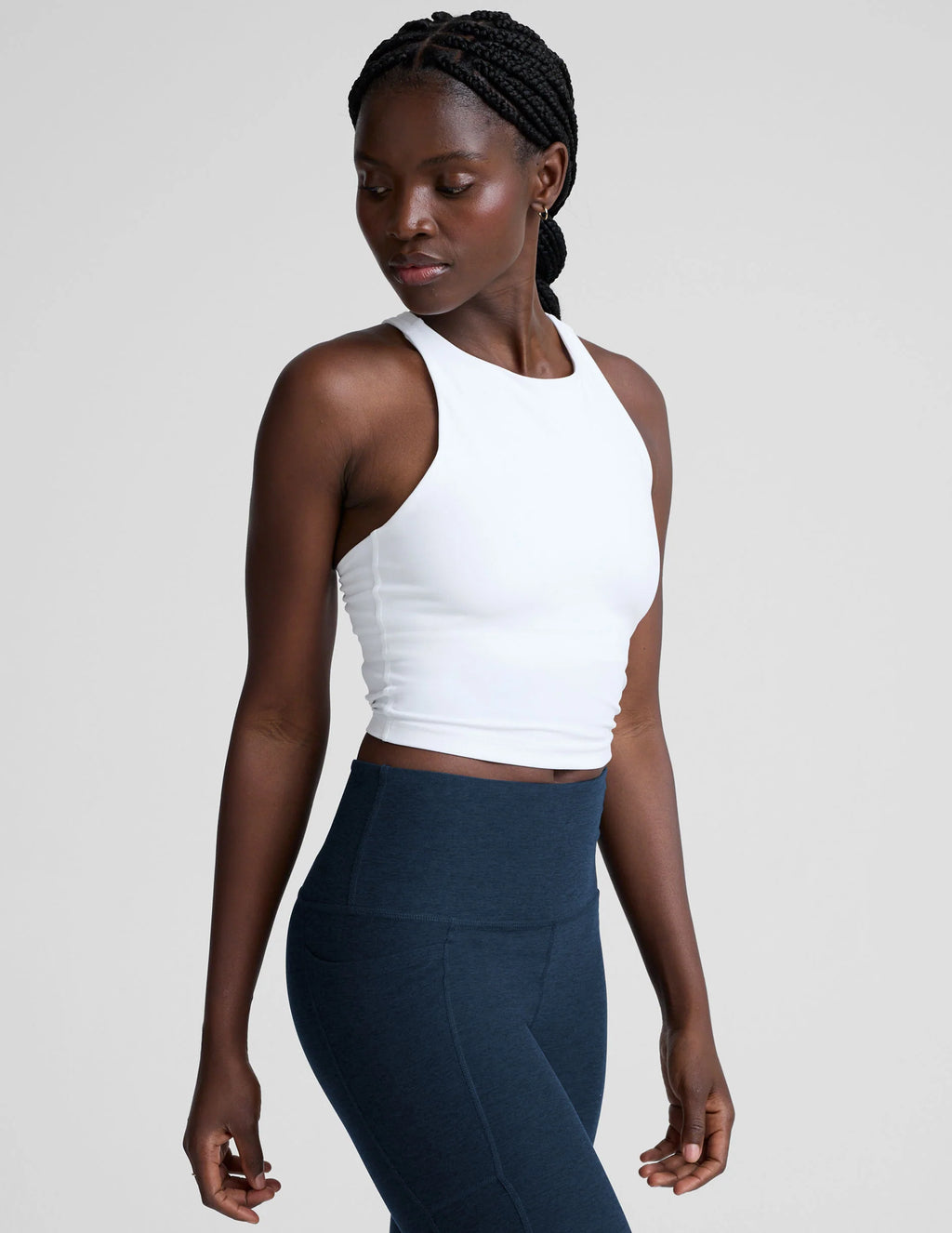 Beyond Yoga Spacedye™ Refocus Cropped Tank (Cloud White)
