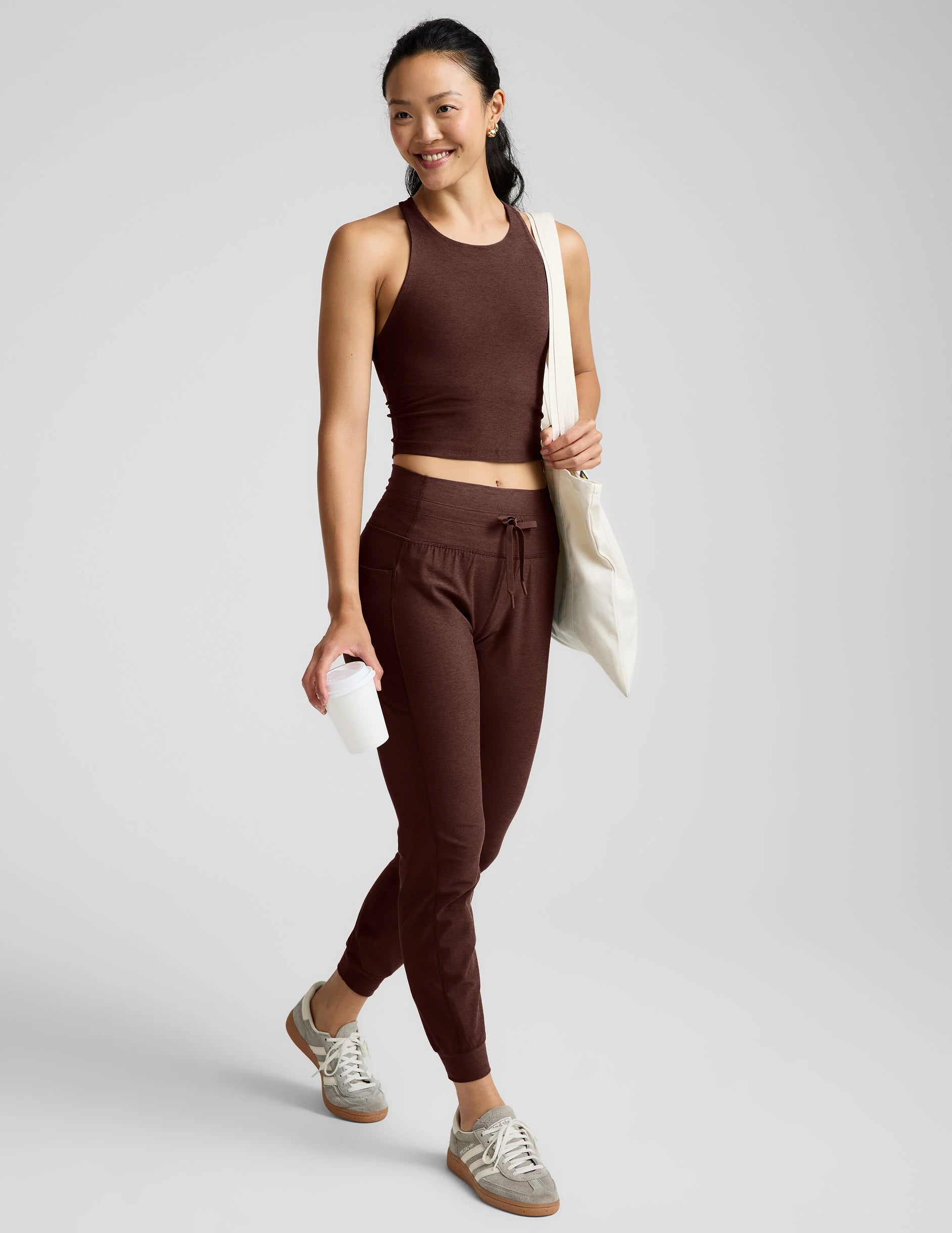 Beyond Yoga Spacedye™ Refocus Cropped Tank (Iced Mocha Heather)