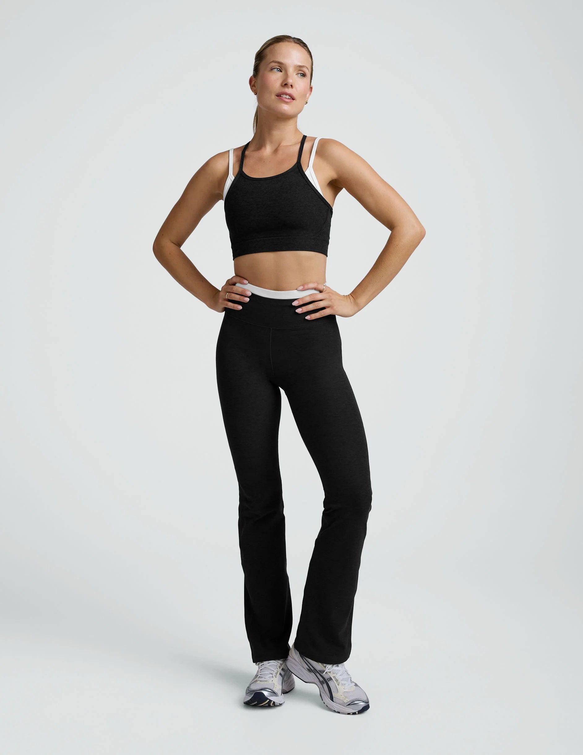 Beyond Yoga Spacedye™ Slim Racerback Cropped Tank (Darkest Night)