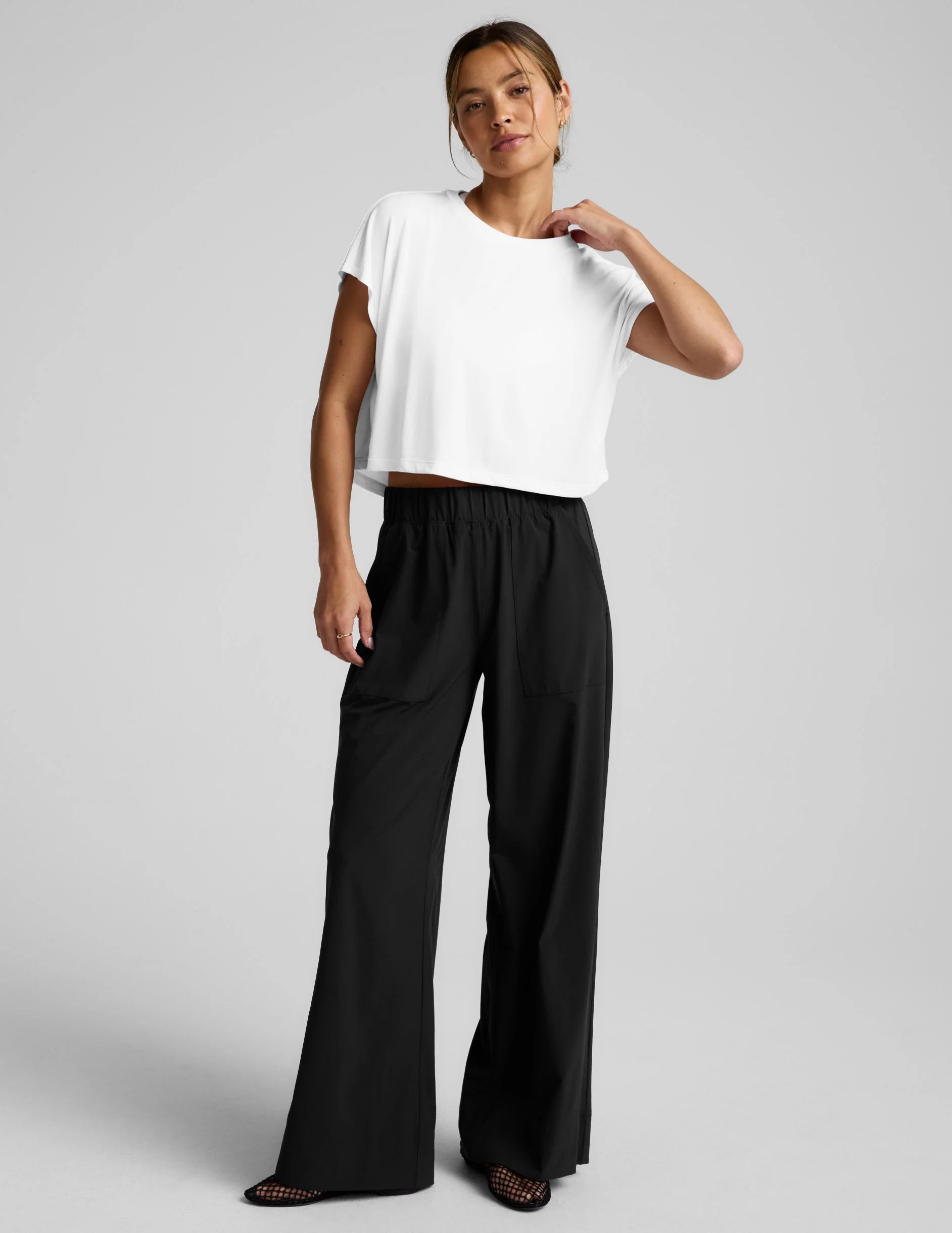 Beyond Yoga Studio Luxe Cropped Tee (White) Secondary image