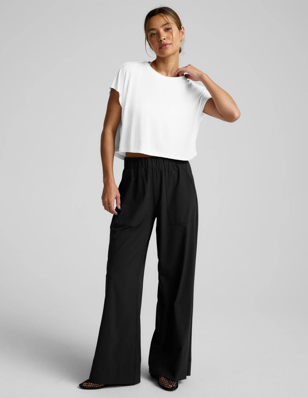 Beyond Yoga Studio Luxe Cropped Tee (White)