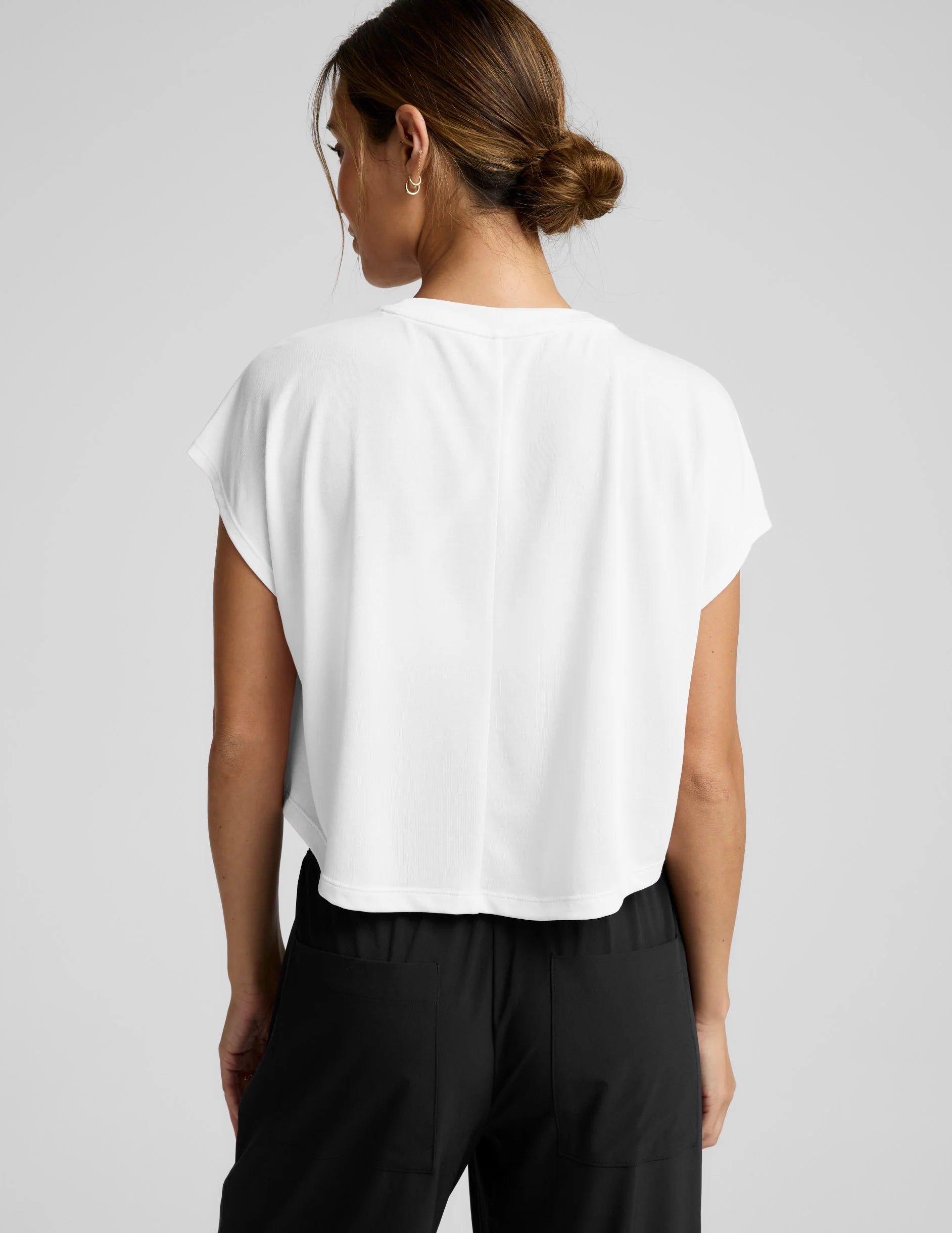 Beyond Yoga Studio Luxe Cropped Tee (White)