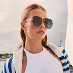Diff Eyewear Lenox Sunglasses (Gold + Blue Gradient + Polarized)