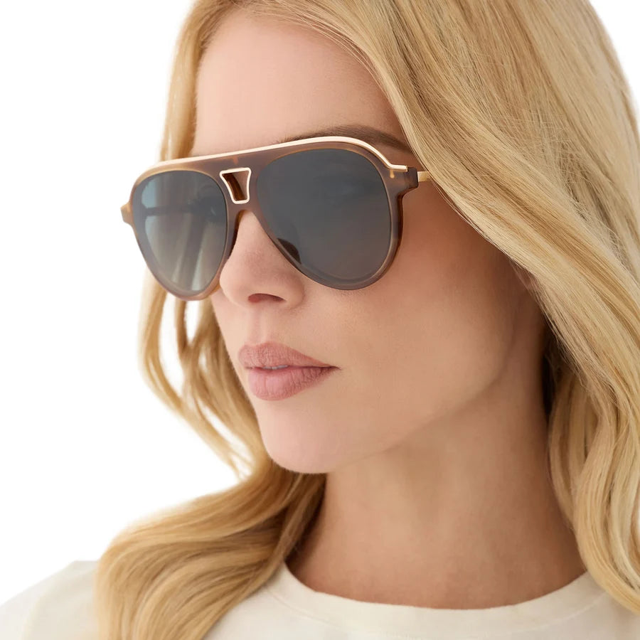 Diff Eyewear Tosca IIi Sunglasses (Tawny Tortoise + Brown Gradient Polarized)