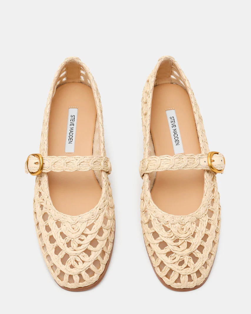 Steve Madden Melody Natural Raffia Flats