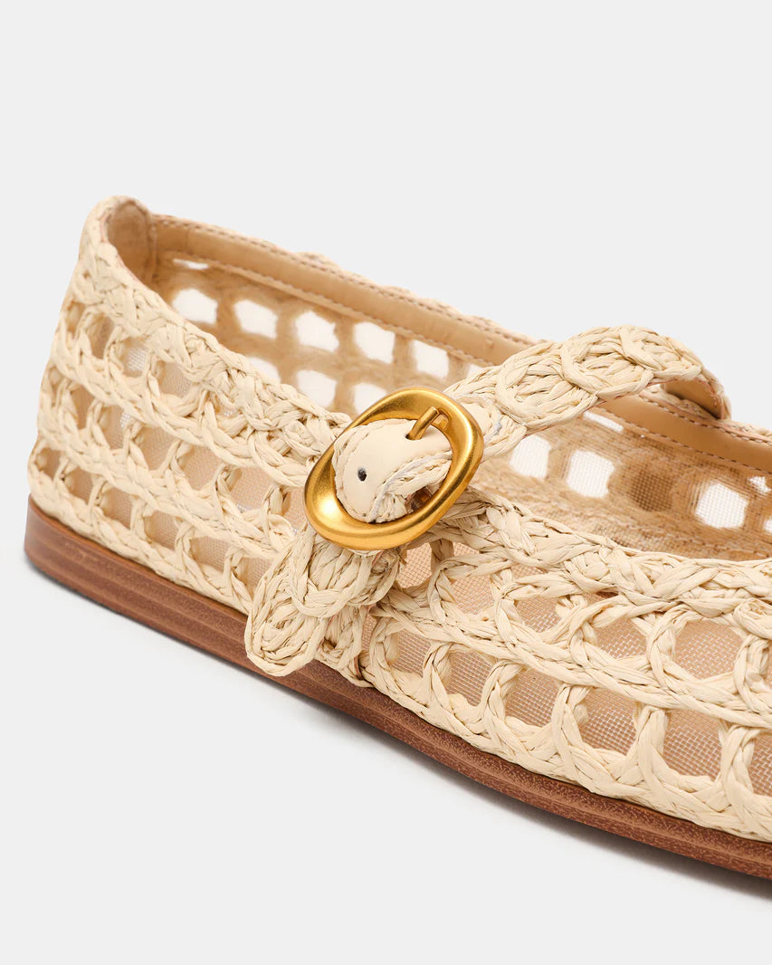 Steve Madden Melody Natural Raffia Flats