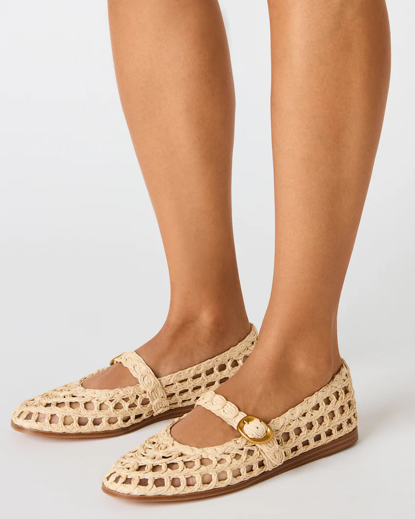 Steve Madden Melody Natural Raffia Flats