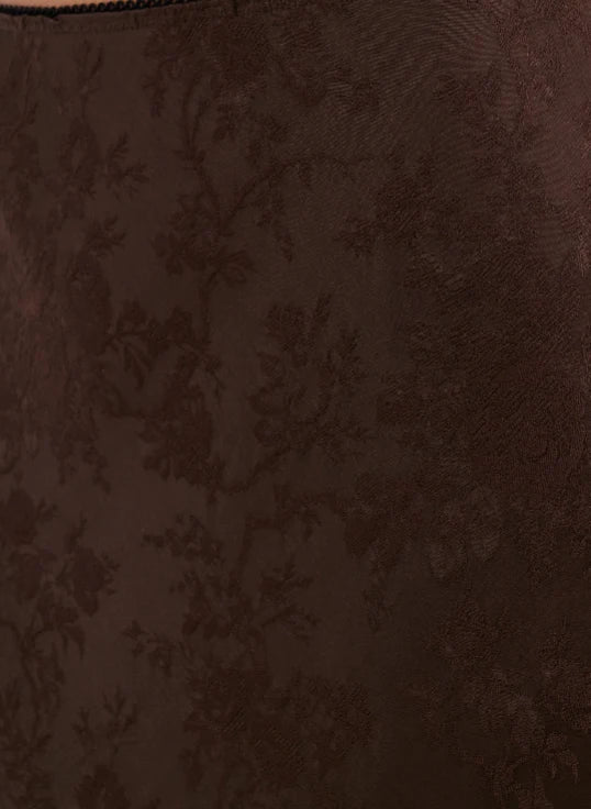 Rumored Lady Lace Midi Skirt (Espresso Jacquard)