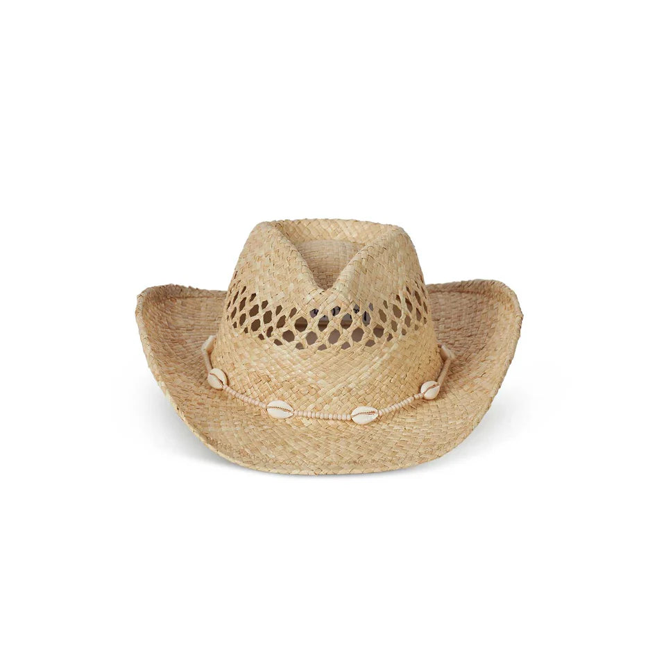 Lack Of Color Seashells Cowboy Straw Hat