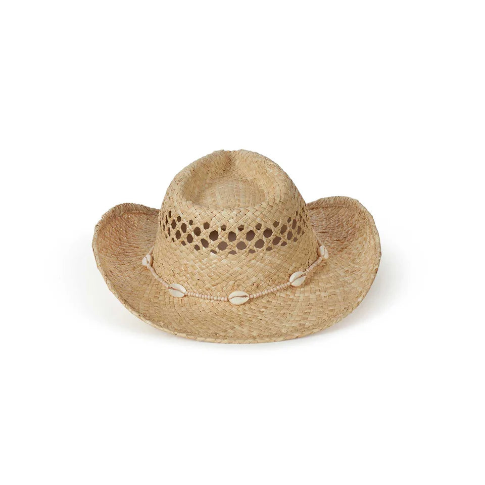 Lack Of Color Seashells Cowboy Straw Hat