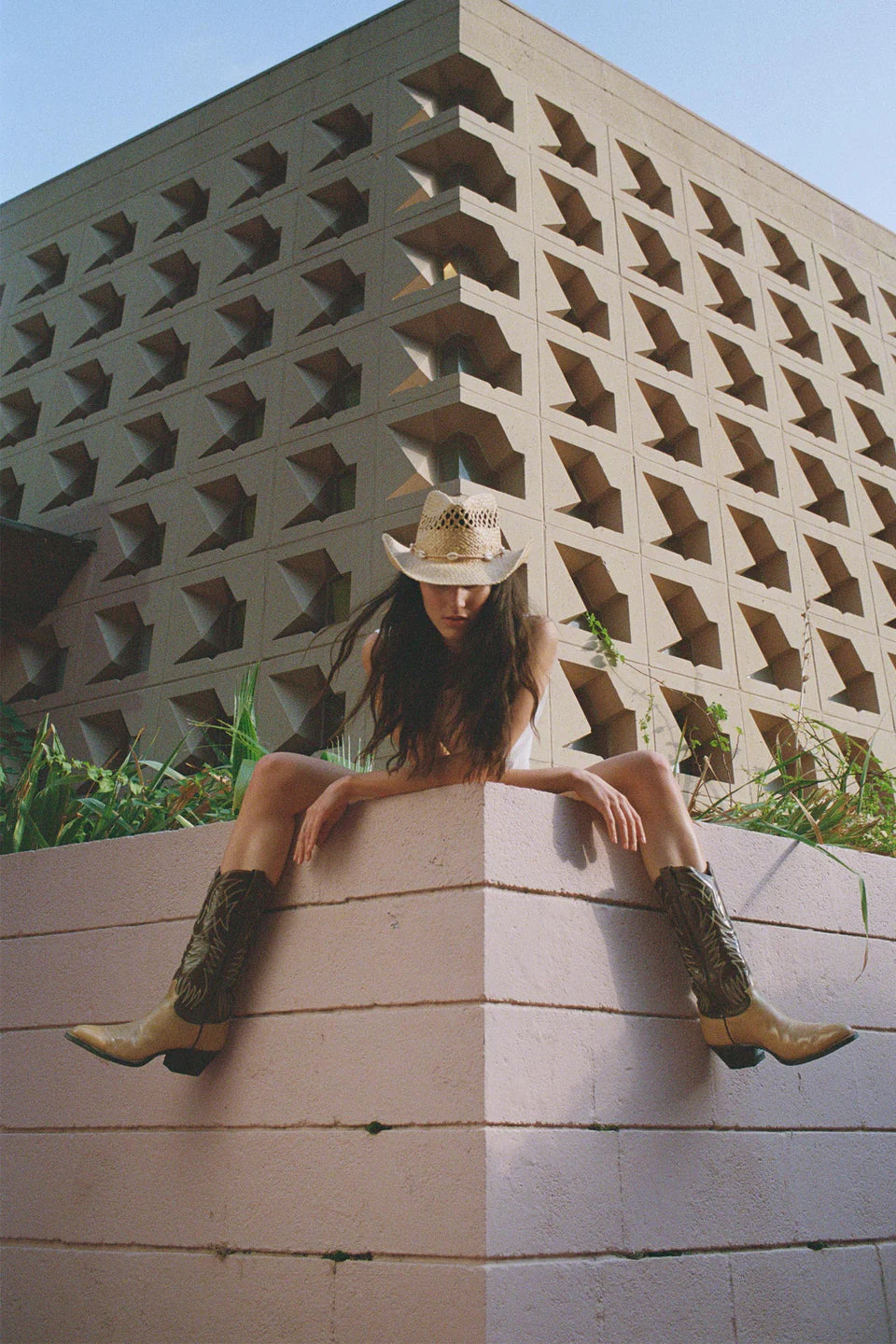 Lack Of Color Seashells Cowboy Straw Hat