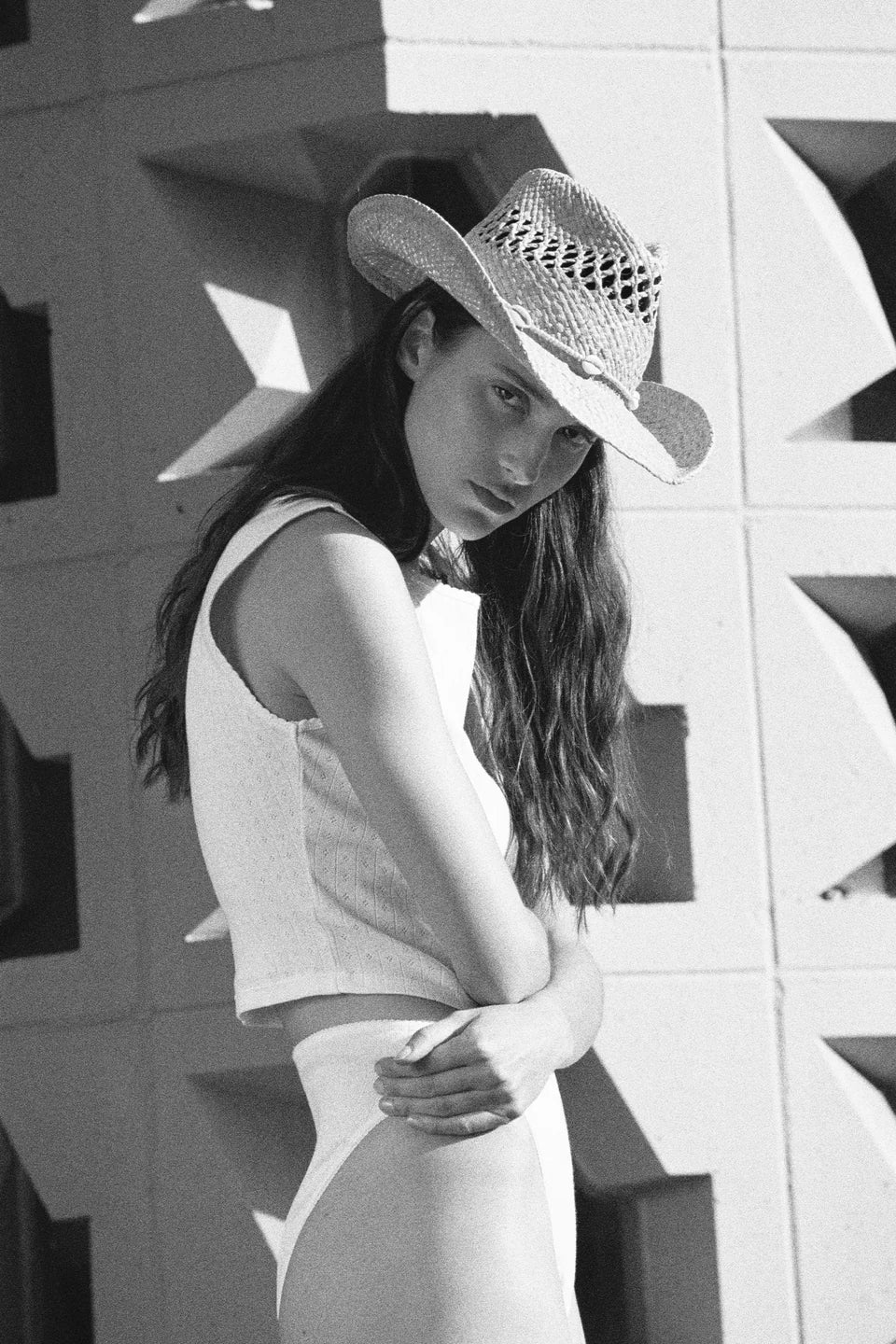 Lack Of Color Seashells Cowboy Straw Hat
