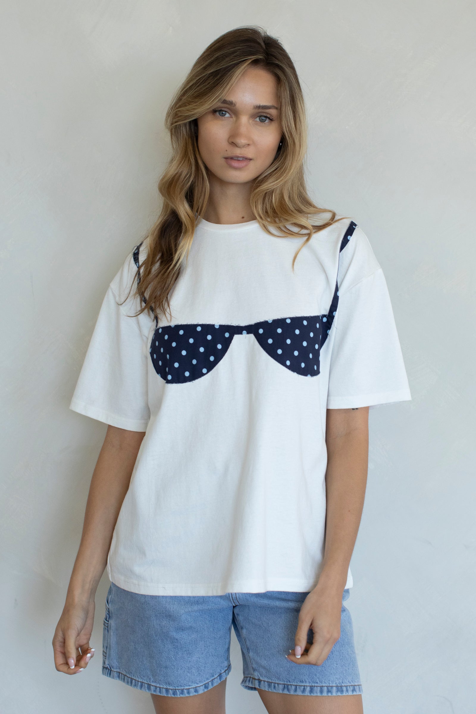 Bikini Patchwork T Shirt (Ivory Midnight)