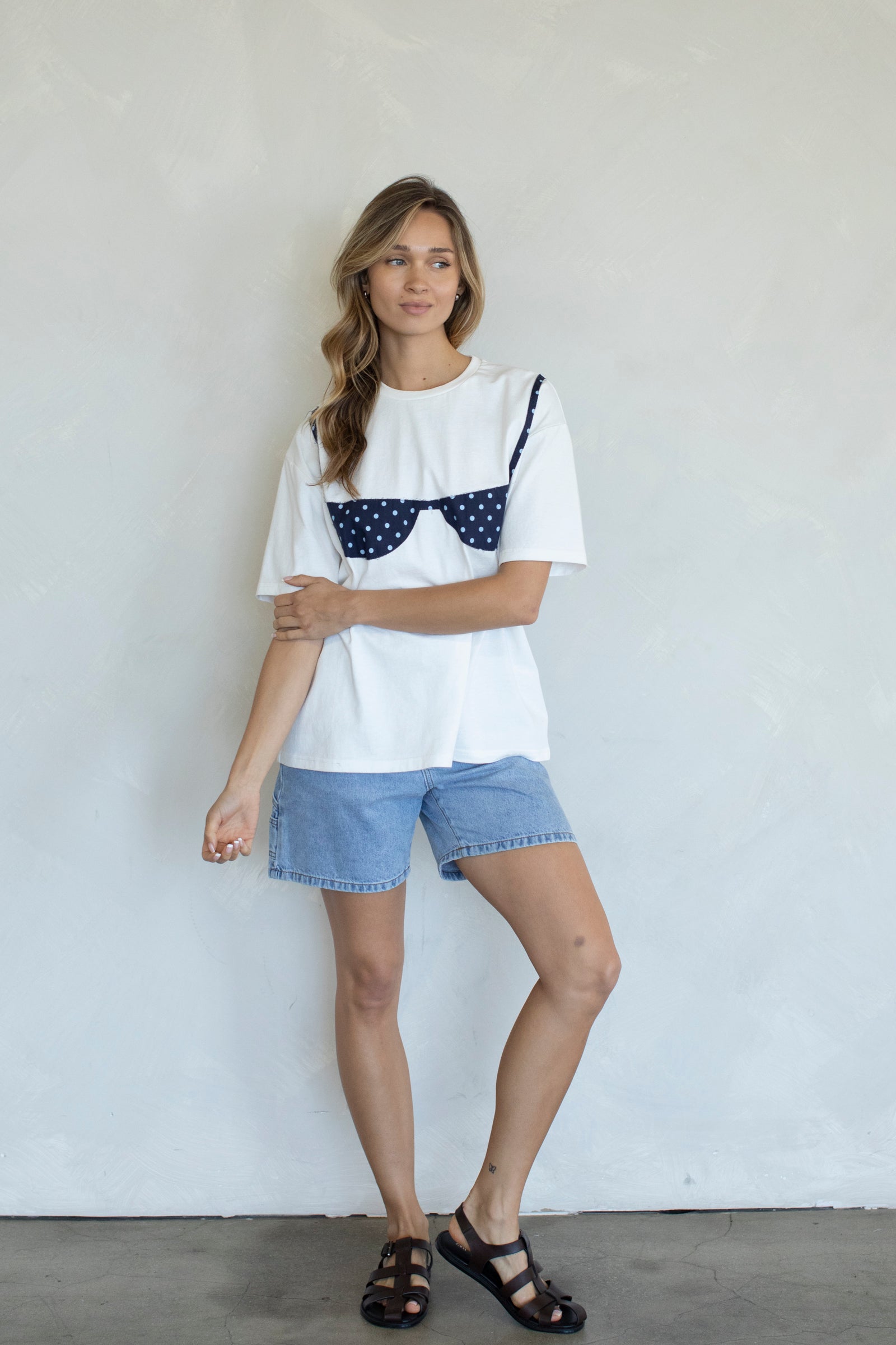 Bikini Patchwork T Shirt (Ivory Midnight)