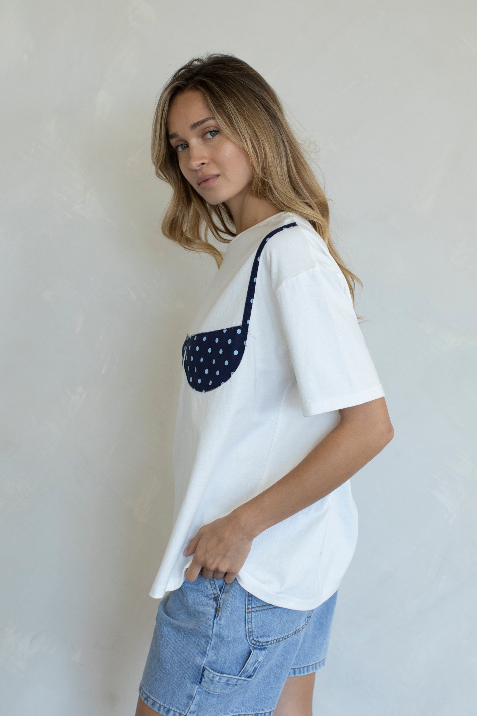 Bikini Patchwork T Shirt (Ivory Midnight)