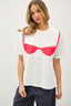 Bikini Patchwork T Shirt (Ivory Red)