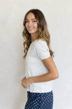 Ribbed Tee (Heather Grey)