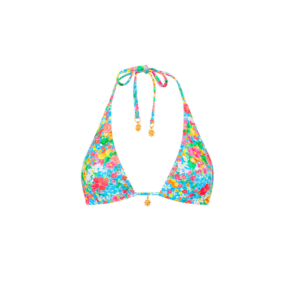 Kulani Kinis Mermaid Garden Classic Tie Halter Bikini Top