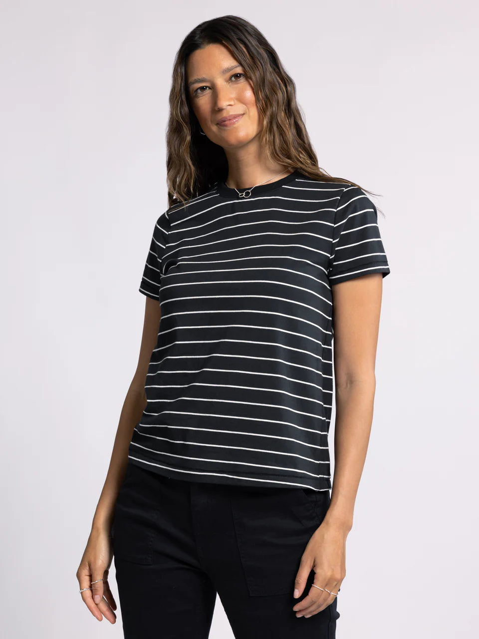Thread & Supply Asher Tee (Black White Stripe)