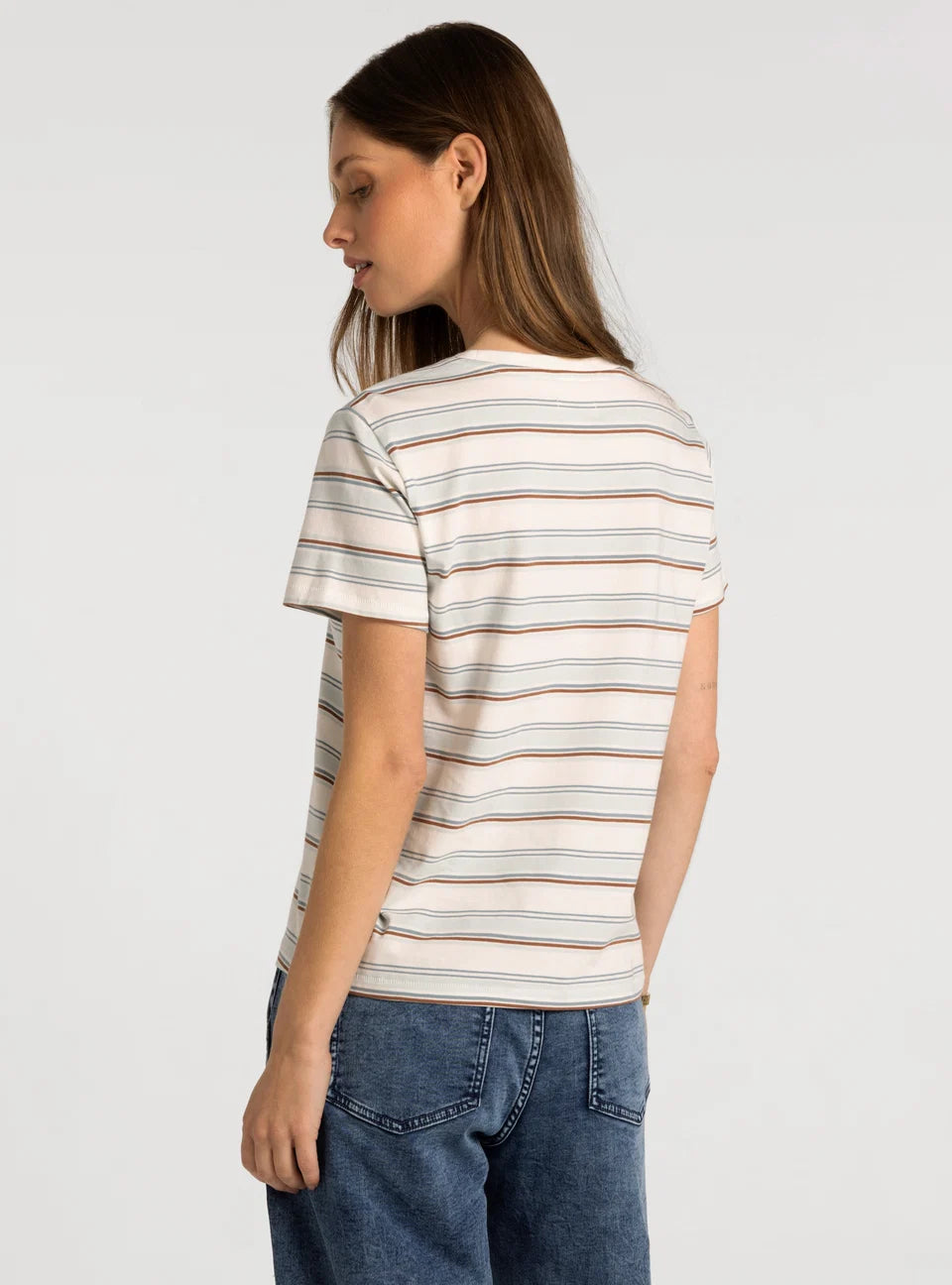 Thread & Supply Asher Tee (Cream Baby Blue Stripe)
