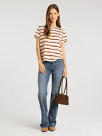 Thread & Supply Asher Tee (Pink Burgundy Stripe)