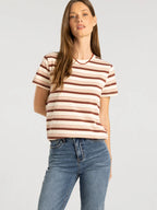 Thread & Supply Asher Tee (Pink Burgundy Stripe)