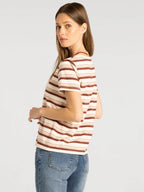 Thread & Supply Asher Tee (Pink Burgundy Stripe)