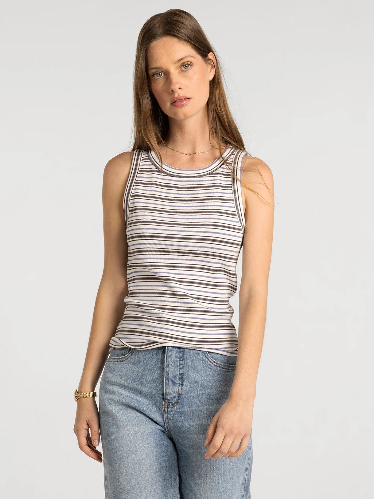 Thread & Supply Edlin Tank (White Multi Stripe)