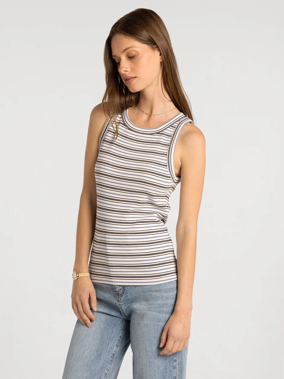 Thread & Supply Edlin Tank (White Multi Stripe)