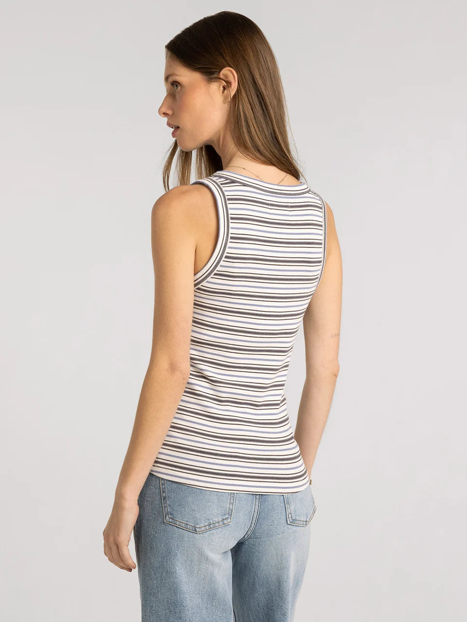 Thread & Supply Edlin Tank (White Multi Stripe)