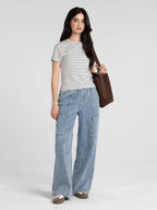 Thread & Supply Annie Tee (Cream Blue Stripe)