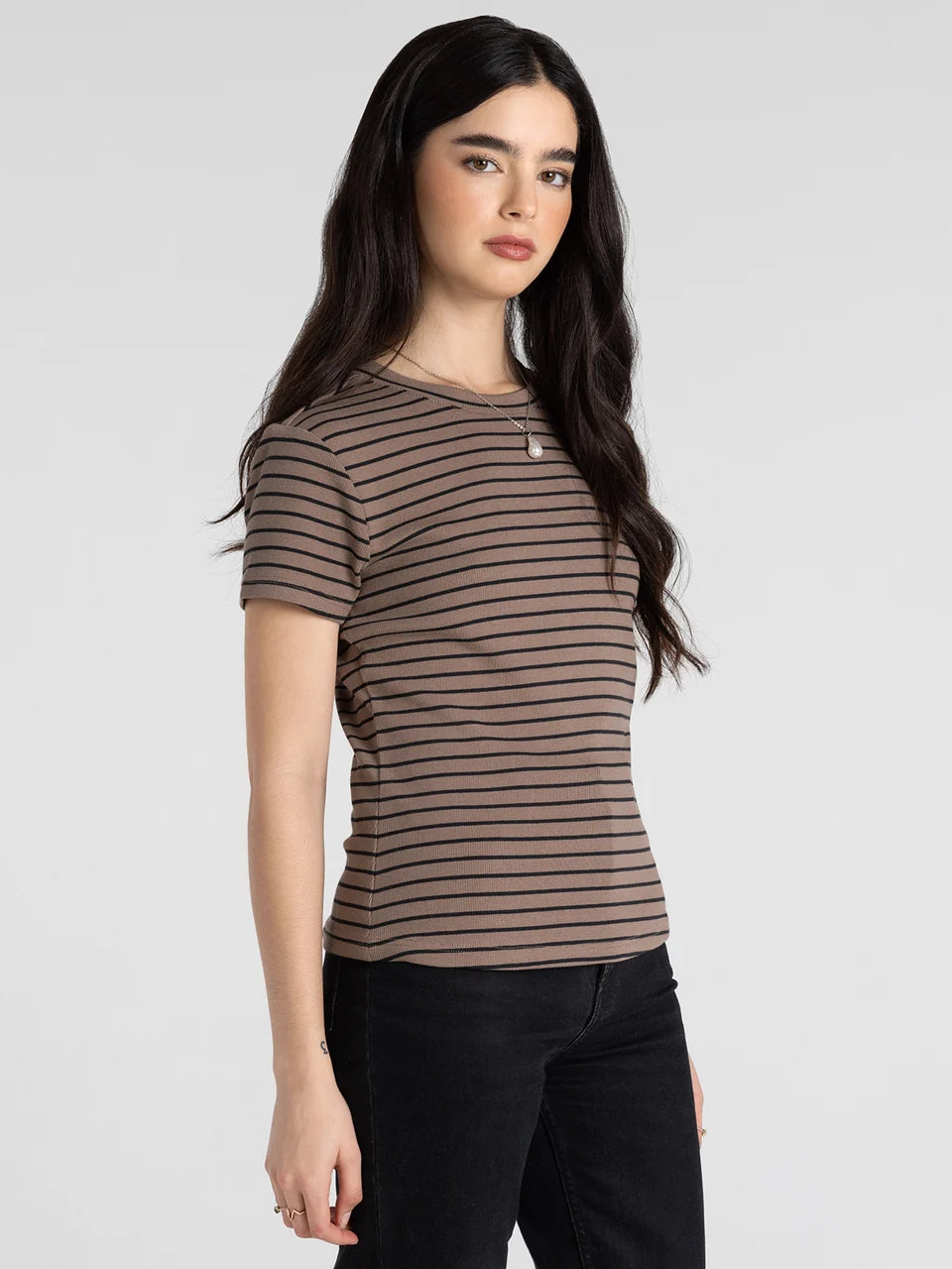 Thread & Supply Annie Tee (Latte Black Stripe)