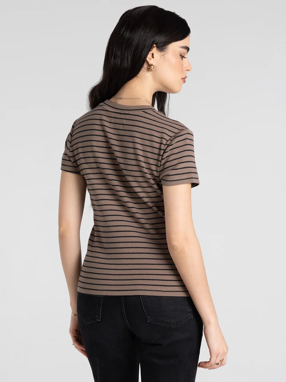 Thread & Supply Annie Tee (Latte Black Stripe)