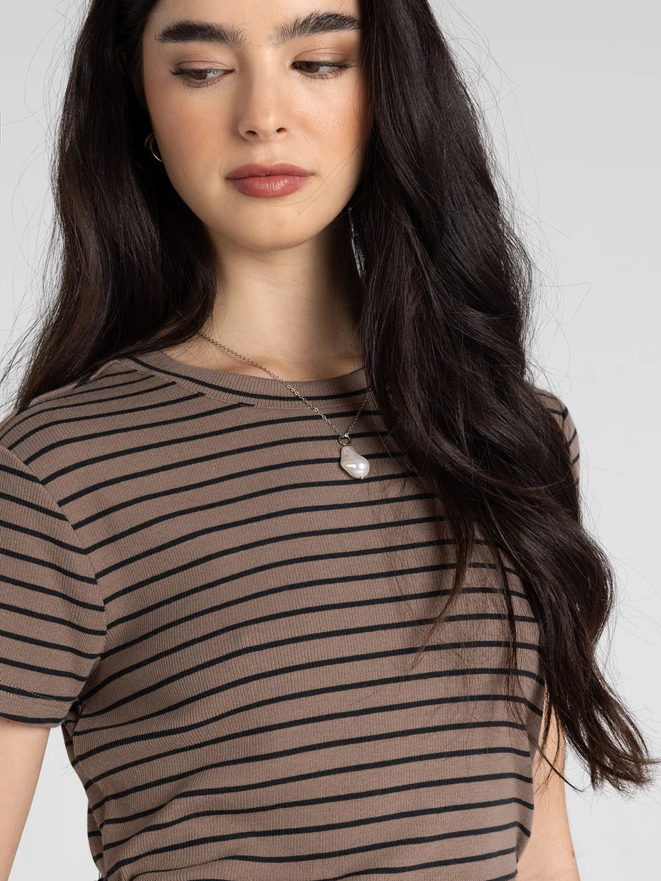 Thread & Supply Annie Tee (Latte Black Stripe)