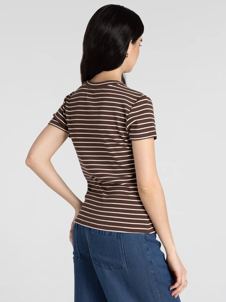 Thread & Supply Annie Tee (Mahogany Cream Stripe)