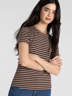 Thread & Supply Annie Tee (Mahogany Cream Stripe)