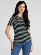 Thread & Supply Annie Tee (Pine Cream Stripe)