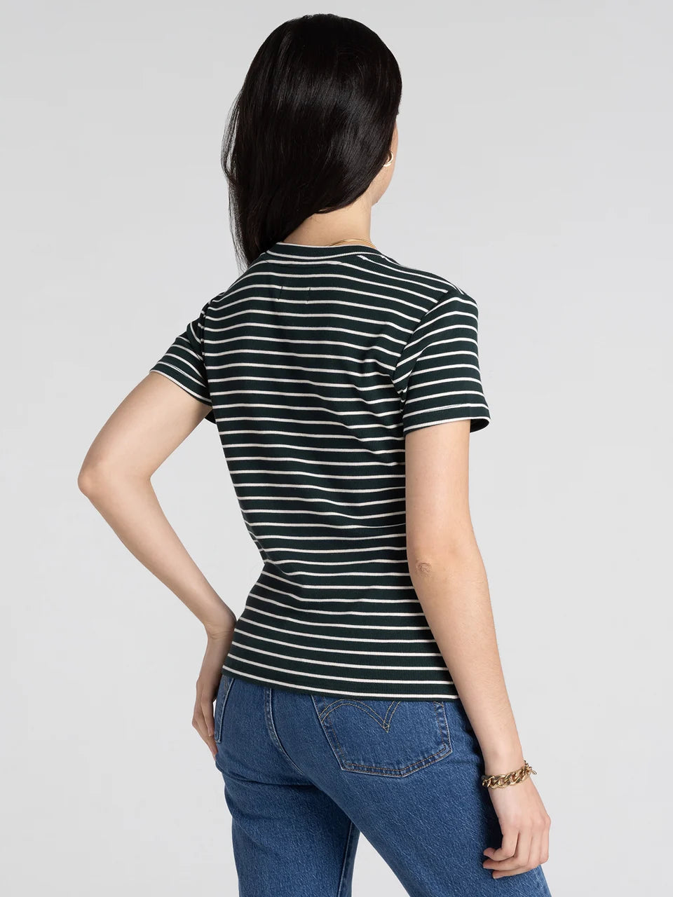 Thread & Supply Annie Tee (Pine Cream Stripe)