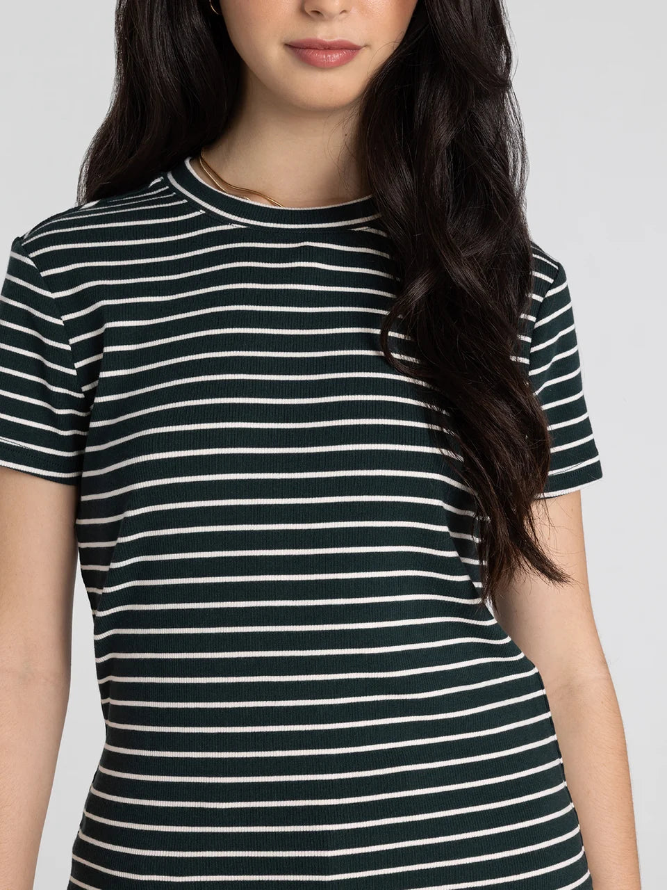 Thread & Supply Annie Tee (Pine Cream Stripe)