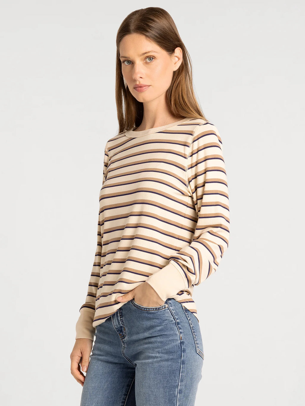 Thread and Supply Stacy Top (Cream Stripe)