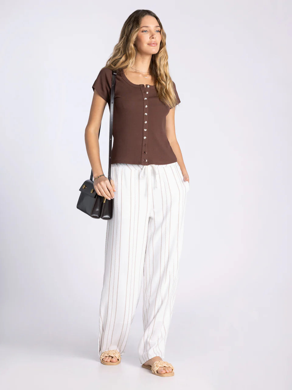 Thread & Supply Adina Top  (Brown)
