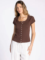 Thread & Supply Adina Top  (Brown)