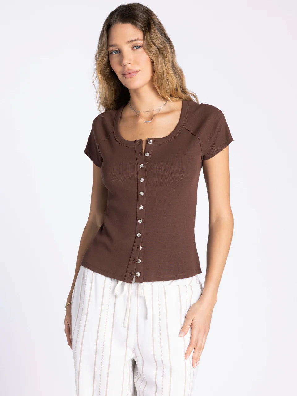 Thread & Supply Adina Top  (Brown)