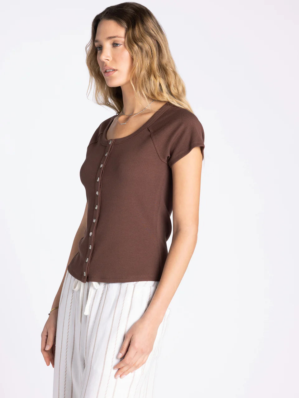 Thread & Supply Adina Top  (Brown)
