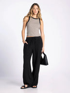 Thread & Supply Evie Tank (Taupe Black)