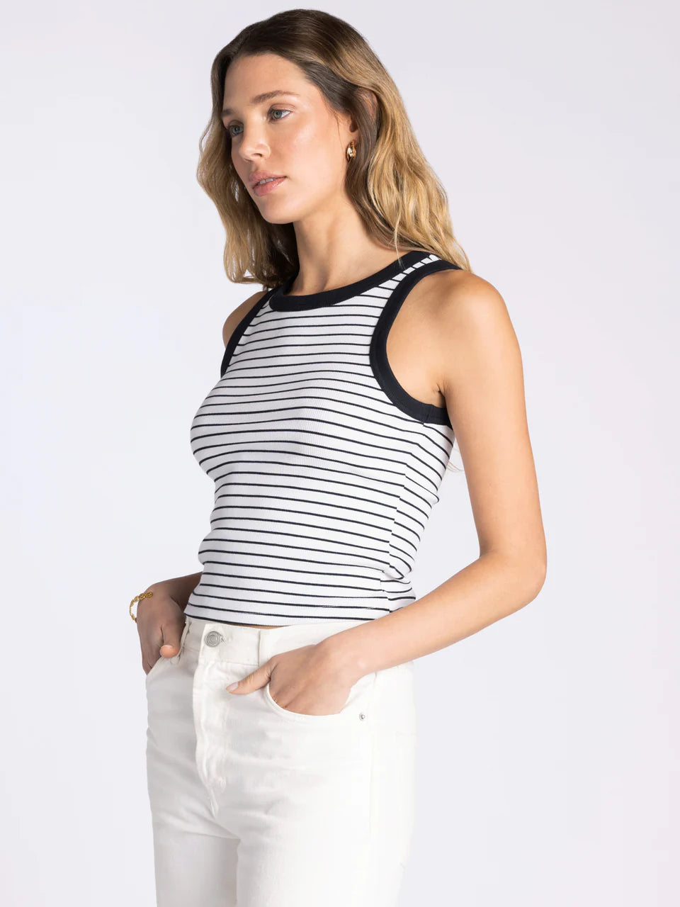 Thread & Supply Evie Tank (White Black)